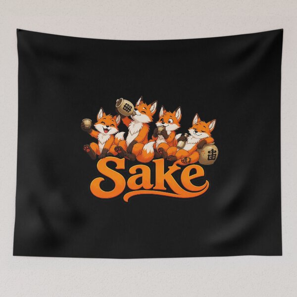 Item preview, Funny Fox Sake Drink Japanese Alcohol Lover designed and sold by PaletteArc.