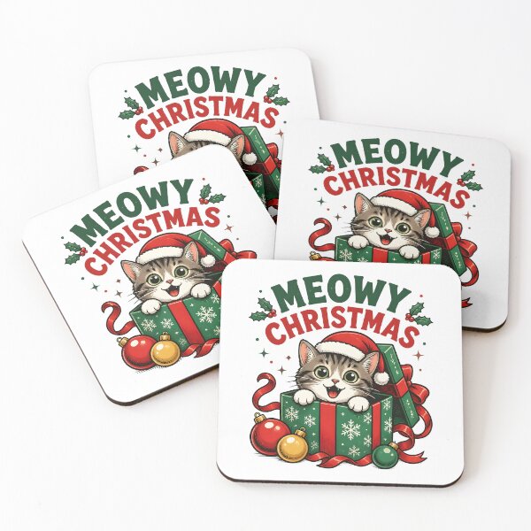 Item preview, Meowy Christmas Funny Cat Christmas Gift Box Design designed and sold by KristenosNehk.