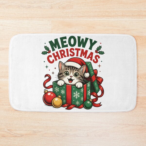 Item preview, Meowy Christmas Funny Cat Christmas Gift Box Design designed and sold by KristenosNehk.