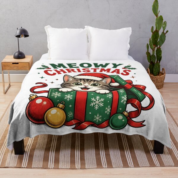 Item preview, Meowy Christmas Funny Cat Christmas Gift Box Design designed and sold by KristenosNehk.