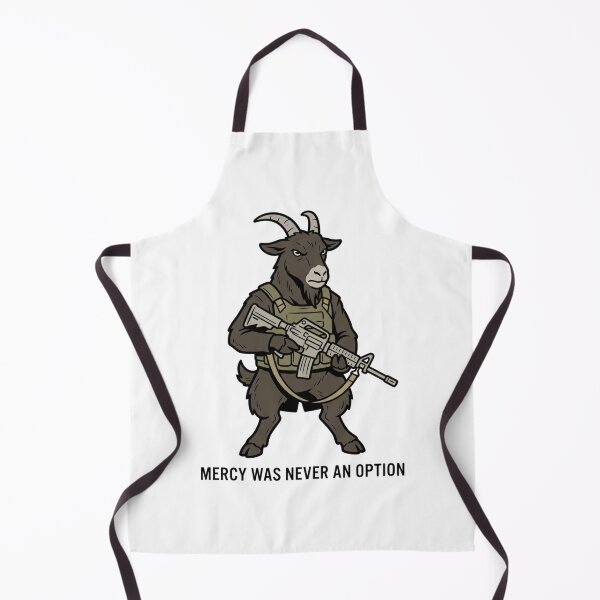 Item preview, Tactical Goat Mercy Was Never An Option Funny Military Farm Animal Gun Humor designed and sold by raedattia.