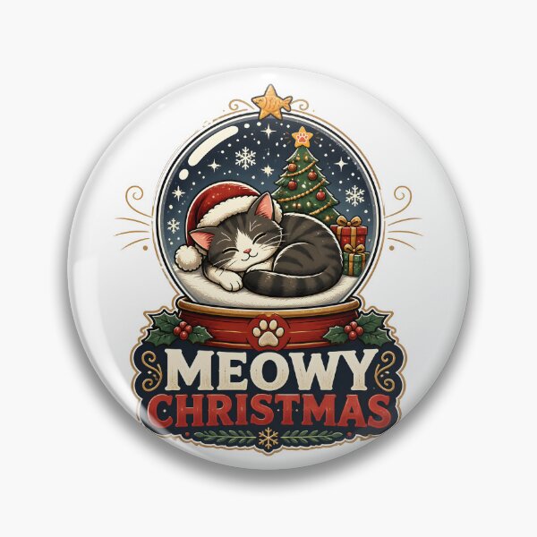 Item preview, Meowy Christmas Cat Snow Globe Holiday Design designed and sold by KristenosNehk.