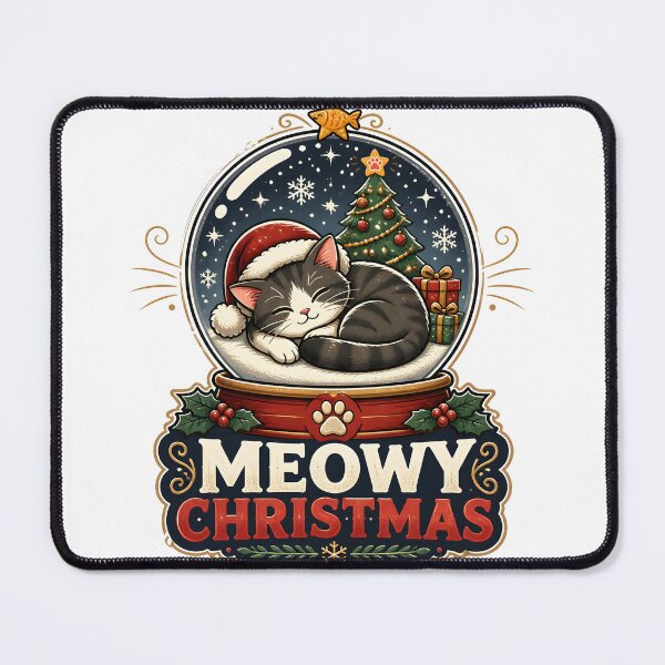 Item preview, Meowy Christmas Cat Snow Globe Holiday Design designed and sold by KristenosNehk.