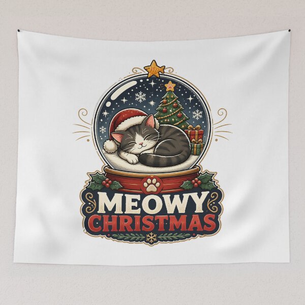 Item preview, Meowy Christmas Cat Snow Globe Holiday Design designed and sold by KristenosNehk.