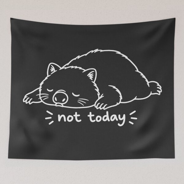 Item preview, Not Today Cute Sleeping Wombat Funny Lazy Australian Animal Minimalist designed and sold by Yellowriversss.