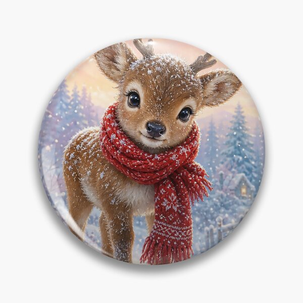 Item preview, Baby Reindeer in a Christmas Red Scarf Magical Winter Woodland designed and sold by acceleratorhams.