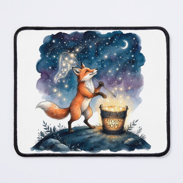 Item preview, Catching Hope – Whimsical Star-Catching Fox designed and sold by SoulPT.