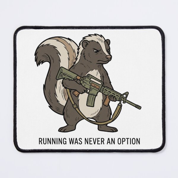 Item preview, Tactical Skunk Running Was Never An Option Funny Woodland Animal Gun Humor designed and sold by raedattia.