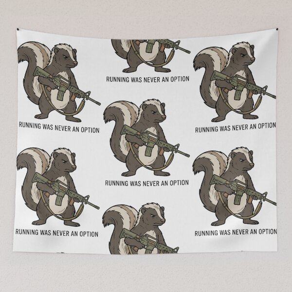 Item preview, Tactical Skunk Running Was Never An Option Funny Woodland Animal Gun Humor designed and sold by raedattia.