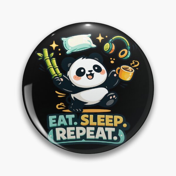 Item preview, Eat Sleep Repeat – Cute Panda & Chill Design designed and sold by ArtisticHeart21.