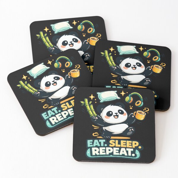 Item preview, Eat Sleep Repeat – Cute Panda & Chill Design designed and sold by ArtisticHeart21.