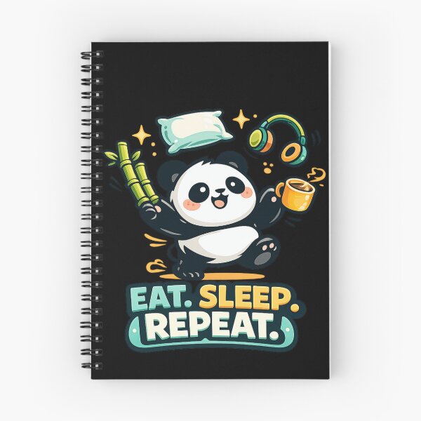 Item preview, Eat Sleep Repeat – Cute Panda & Chill Design designed and sold by ArtisticHeart21.