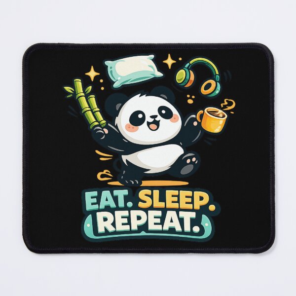 Item preview, Eat Sleep Repeat – Cute Panda & Chill Design designed and sold by ArtisticHeart21.