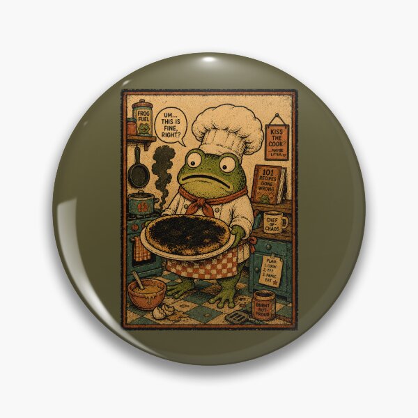 Item preview, Panicked Chef Frog Burnt Food Kitchen designed and sold by tristann-studio.