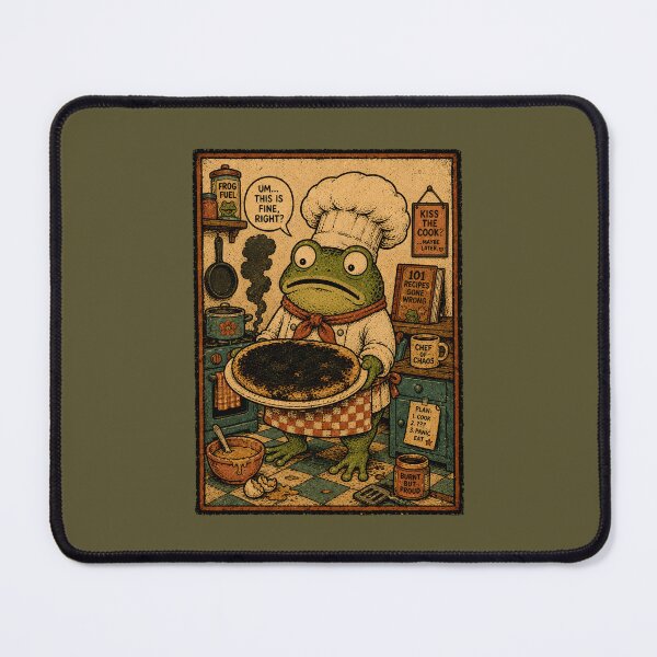Item preview, Panicked Chef Frog Burnt Food Kitchen designed and sold by tristann-studio.
