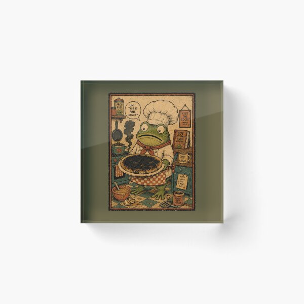 Item preview, Panicked Chef Frog Burnt Food Kitchen designed and sold by tristann-studio.