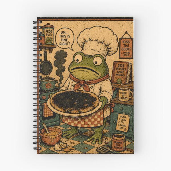 Item preview, Panicked Chef Frog Burnt Food Kitchen designed and sold by tristann-studio.
