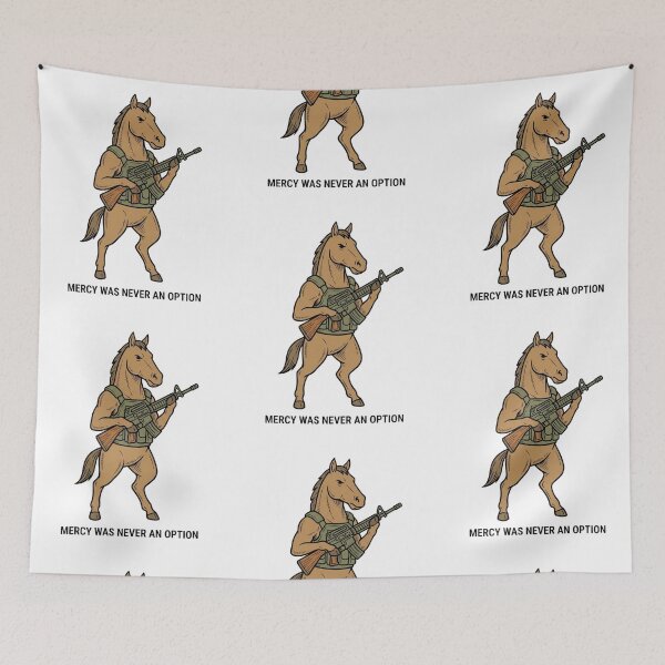 Item preview, Tactical Horse Mercy Was Never An Option Funny Military Stallion Gun Humor designed and sold by raedattia.
