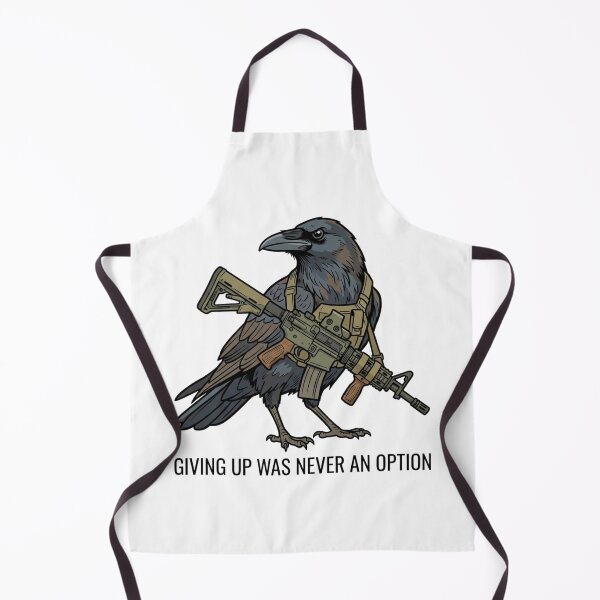 Item preview, Tactical Raven Giving Up Was Never An Option Funny Crow Military Gun Humor designed and sold by raedattia.