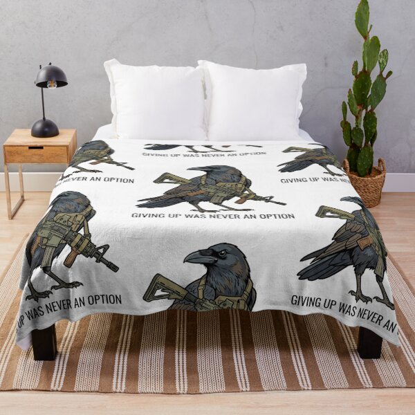 Item preview, Tactical Raven Giving Up Was Never An Option Funny Crow Military Gun Humor designed and sold by raedattia.