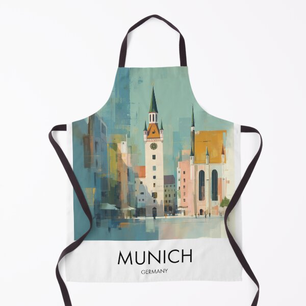 Item preview, Munich Clock Tower, Pastel Skyline Decor designed and sold by MarkedArtPrints.