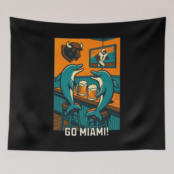 Item preview, Miami Retro Bar Dolphins Beer Football Fan designed and sold by ardMineconzo96.