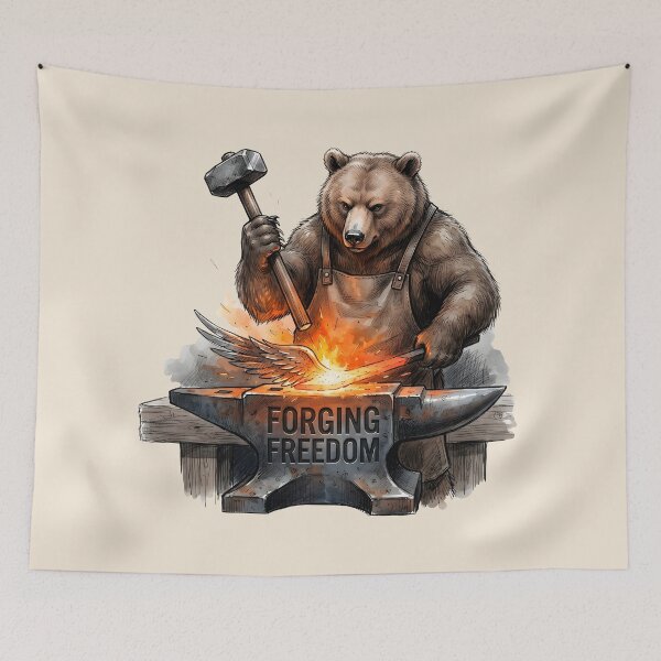 Item preview, Forging Freedom - Blacksmith Bear designed and sold by SoulPT.