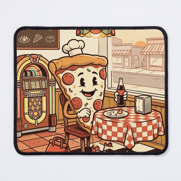 Item preview, Retro Pizza Slice Diner 70s Cartoon Character designed and sold by lovepower.