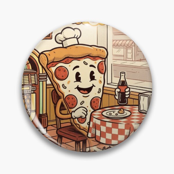 Item preview, Retro Pizza Slice Diner 70s Cartoon Character designed and sold by lovepower.
