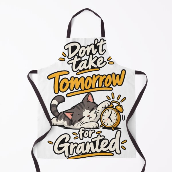 Item preview, Don't Take Tomorrow For Granted - Cute Cat Clock Vintage Quote designed and sold by RaulWeirdAndFun.