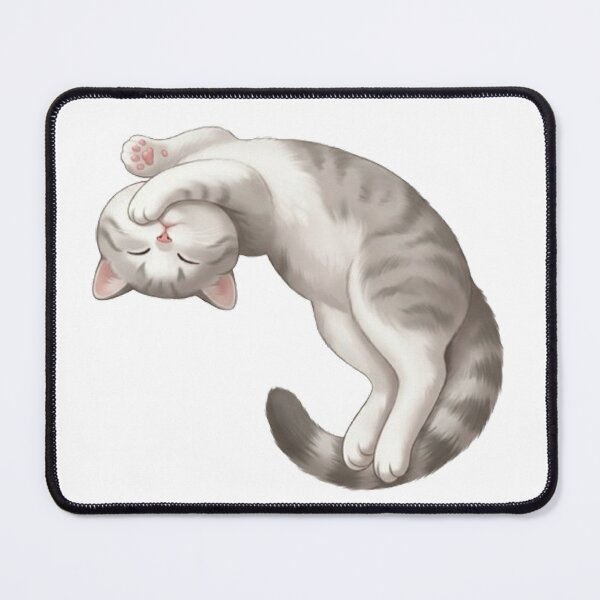 Item preview, Sleeping BB Cat - Cute Silver Tabby Kitten Illustration designed and sold by PetalsPaws.