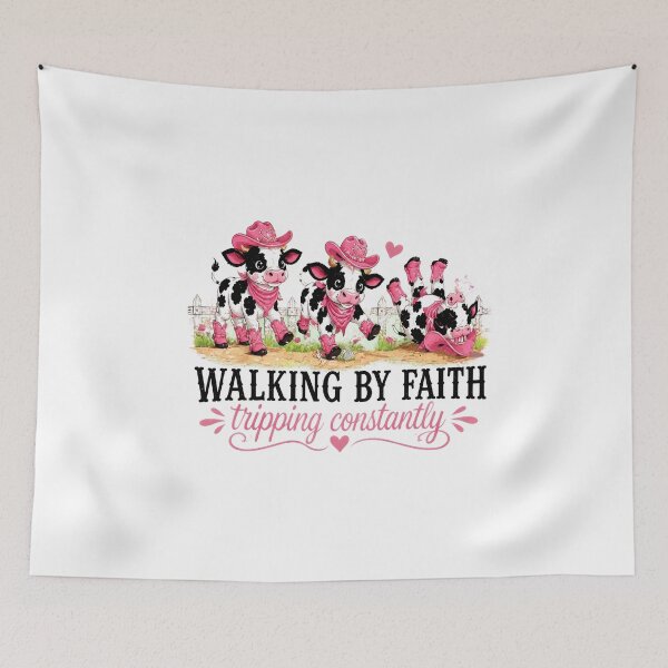 Item preview, Walking By Faith Tripping Constantly Cute Cows Funny designed and sold by PaletteArc.