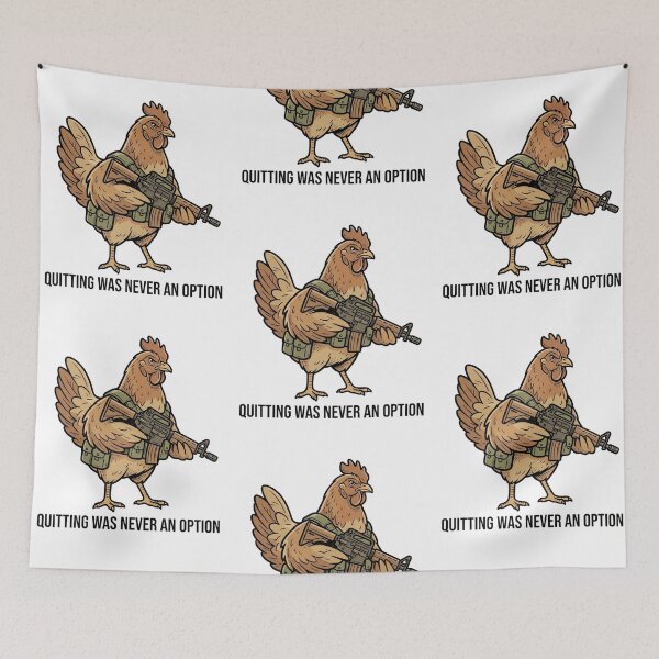 Item preview, Tactical Chicken Quitting Was Never An Option Funny Rooster Farmer Gun Humor designed and sold by raedattia.