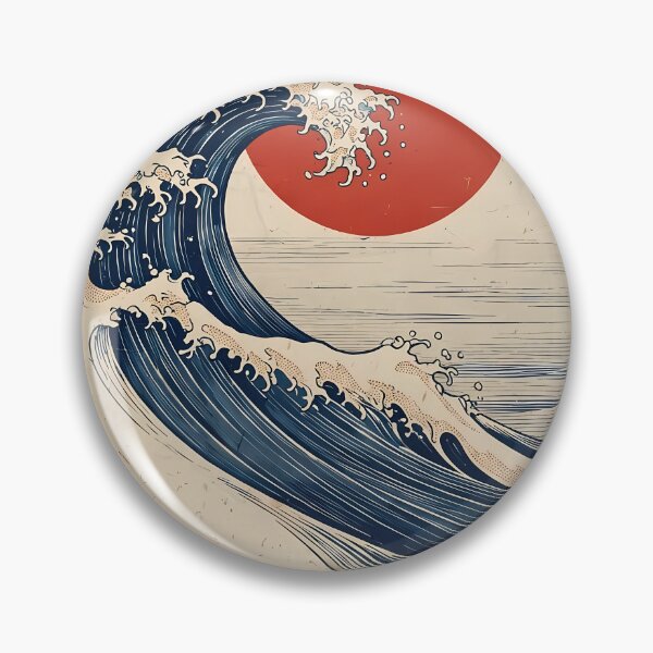 Item preview, Japanese Ukiyo e Ocean Wave Red Sun Vintage Wall Art designed and sold by ihtashaminuk.