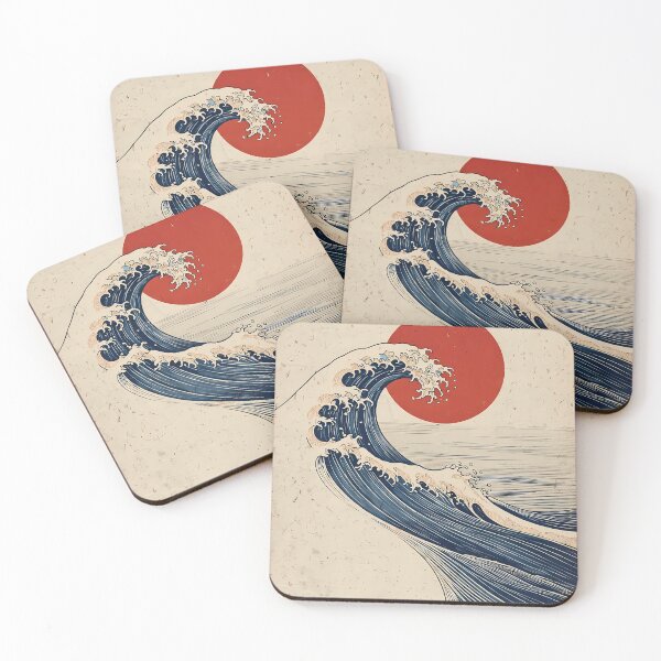 Item preview, Japanese Ukiyo e Ocean Wave Red Sun Vintage Wall Art designed and sold by ihtashaminuk.