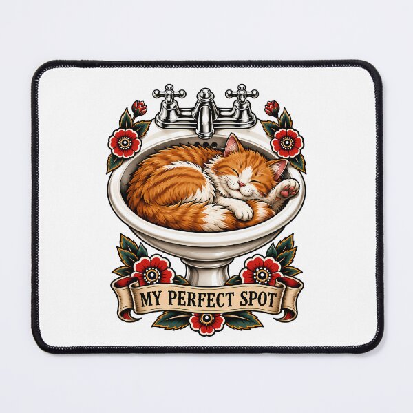 Item preview, Orange Cat Sleeping In Sink Spot designed and sold by Old's Cool Cat Studio.