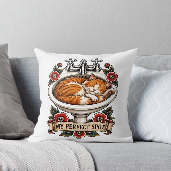 Item preview, Orange Cat Sleeping In Sink Spot designed and sold by Old's Cool Cat Studio.