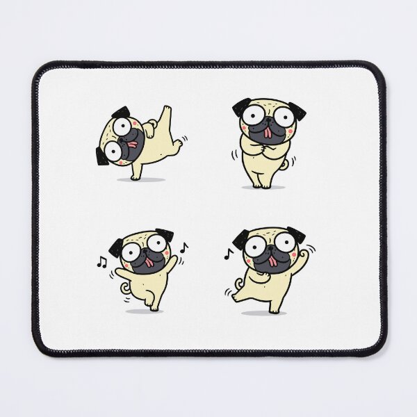 Item preview, Funny Dancing Pug – Cute Kawaii Cartoon designed and sold by Moffyuniverse.