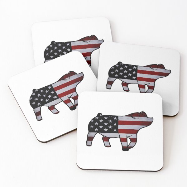 Artikelvorschau, Amerikanische Flagge Schwein Silhouette 1 - Nicht zum Weiterverkauf ohne Genehmigung entworfen und verkauft von jazlee-nwallin.