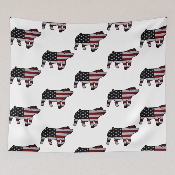 Item preview, American Flag Pig Silhouette 1 - Not For Resale Without Permission designed and sold by jazlee-nwallin.