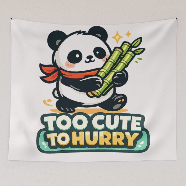 Item preview, Too Cute to Hurry – Relaxed Panda Bamboo Design designed and sold by ArtisticHeart21.