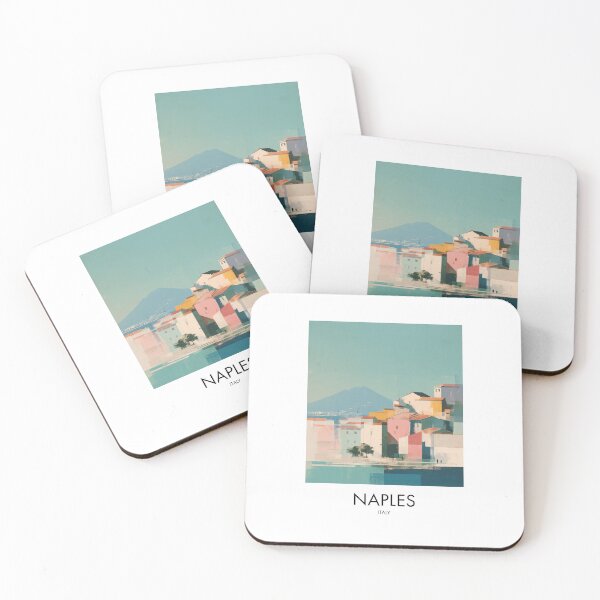 Item preview, Naples Coastal Town, Vesuvius Pastel Decor designed and sold by MarkedArtPrints.