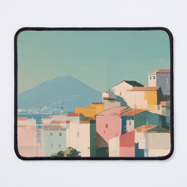 Item preview, Naples Coastal Town, Vesuvius Pastel Decor designed and sold by MarkedArtPrints.