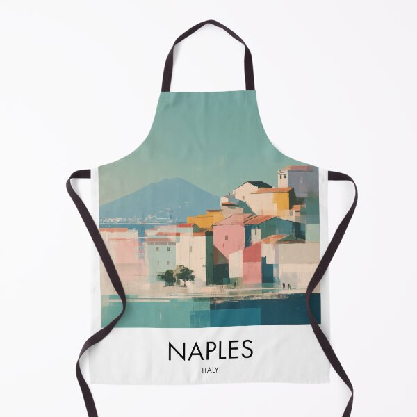 Item preview, Naples Coastal Town, Vesuvius Pastel Decor designed and sold by MarkedArtPrints.