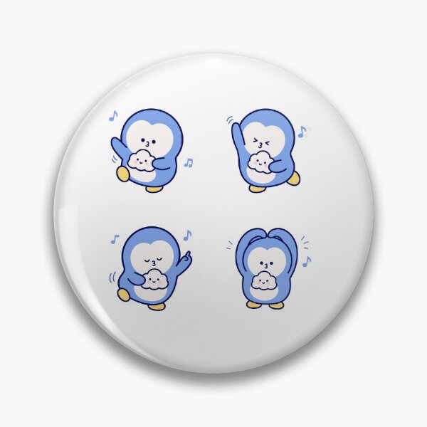 Item preview, Blue Penguin With Baby Plush – Cute Kawaii Cartoon designed and sold by Moffyuniverse.