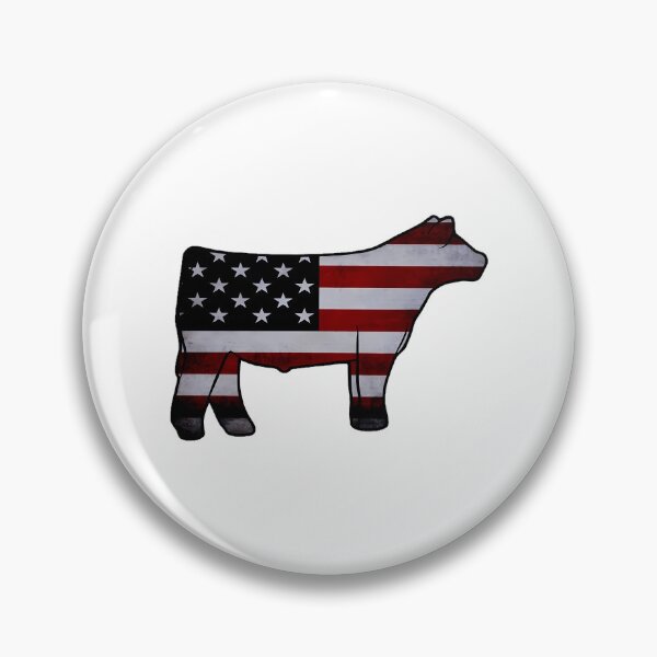 Item preview, American Flag Show Steer Silhouette  - Not For Resale Without Permission designed and sold by jazlee-nwallin.