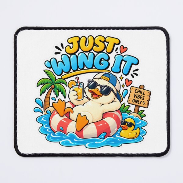 Item preview, Just Wing It Duck Sticker – Cute Funny Summer Pool Duck Chill Vibes Design designed and sold by Genzfirevibes.