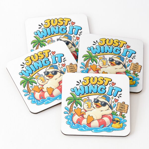 Item preview, Just Wing It Duck Sticker – Cute Funny Summer Pool Duck Chill Vibes Design designed and sold by Genzfirevibes.