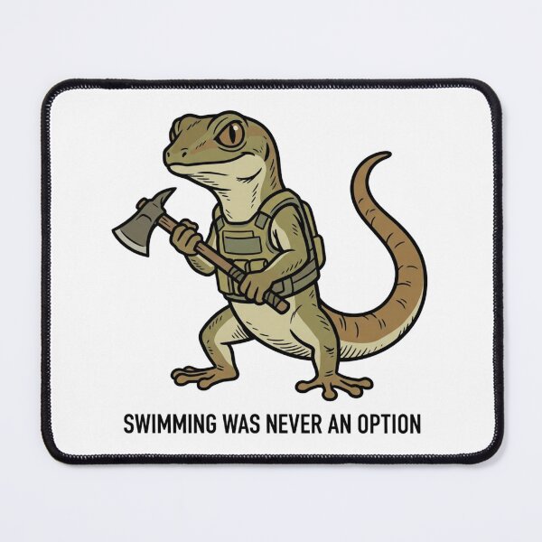 Item preview, Tactical Gecko Swimming Was Never An Option Funny Lizard Tomahawk Axe Humor designed and sold by raedattia.