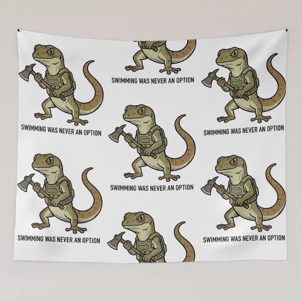 Item preview, Tactical Gecko Swimming Was Never An Option Funny Lizard Tomahawk Axe Humor designed and sold by raedattia.